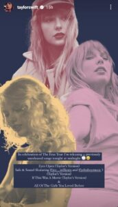 ستوري تايلور على انستغرام