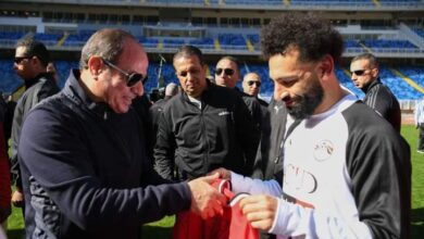 السيسي يزور المنتخب الوطني لرفع الروح المعنوية قبل بطولة قبل بطولة افريقيا